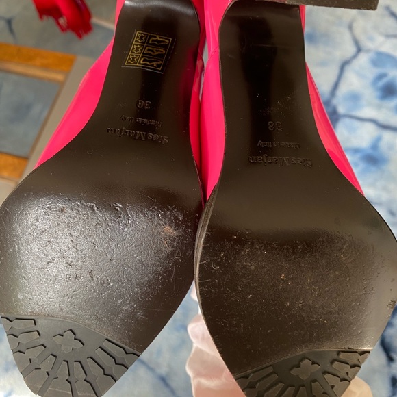 Sies marjan hot pink heeled mules size 38 - Picture 3 of 3